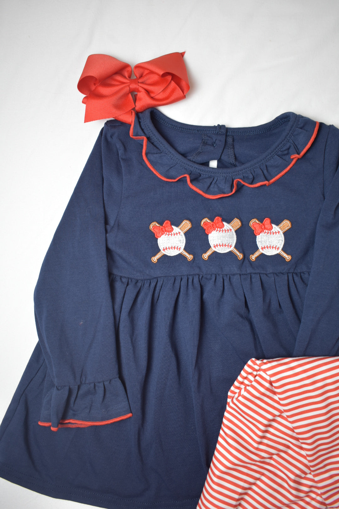 Navy Baseball Pant Set - Girl