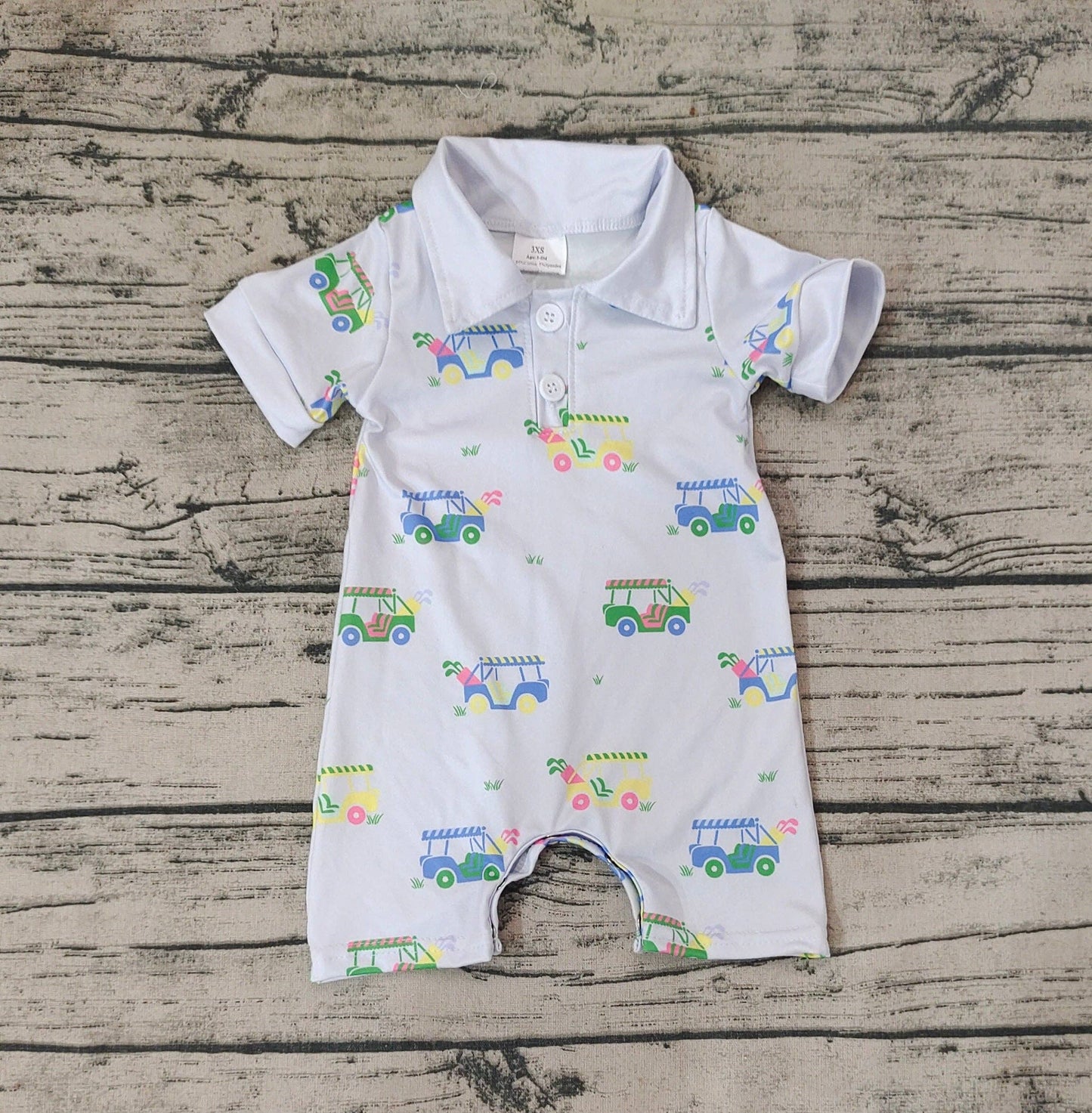 Baby Boy Golf Short Sleeve Romper