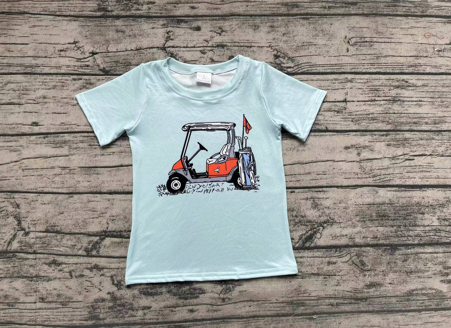 Baby Boys Blue Golf Cart Short Sleeve Tee Shirt