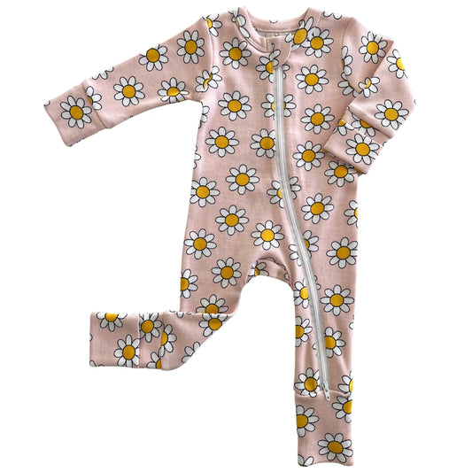 Daisy Pop Taffy / Organic 2-Way Zip Romper