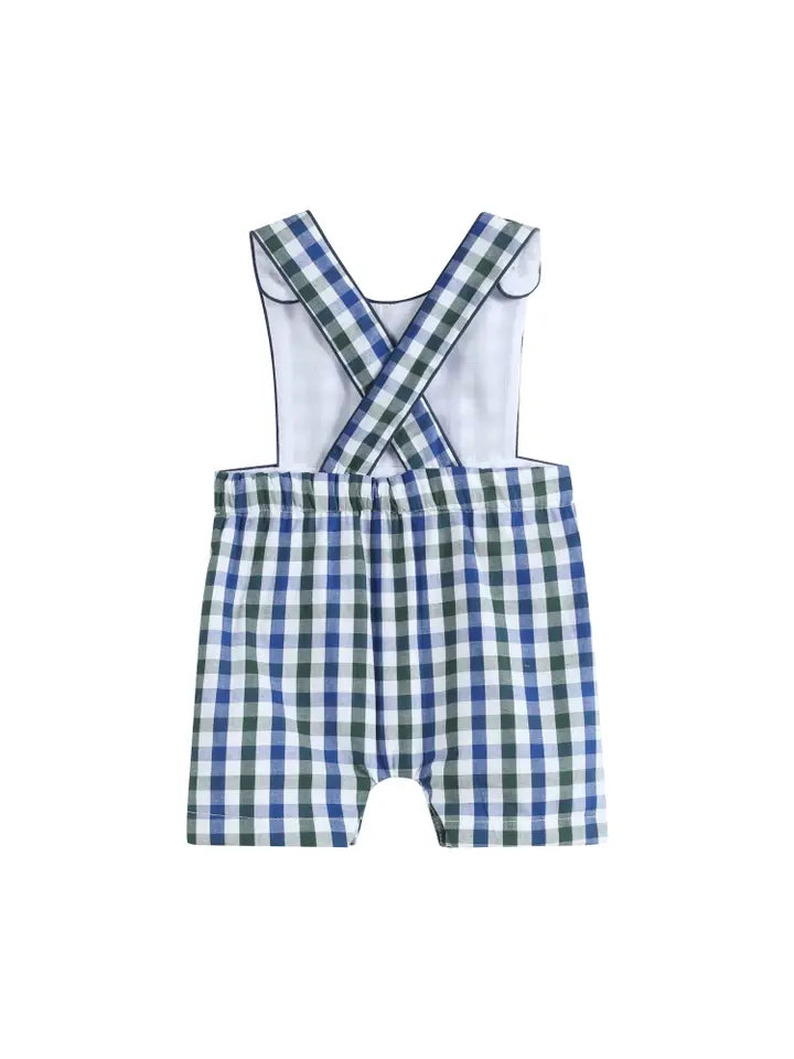 Blue and Green Criss Cross Shortalls