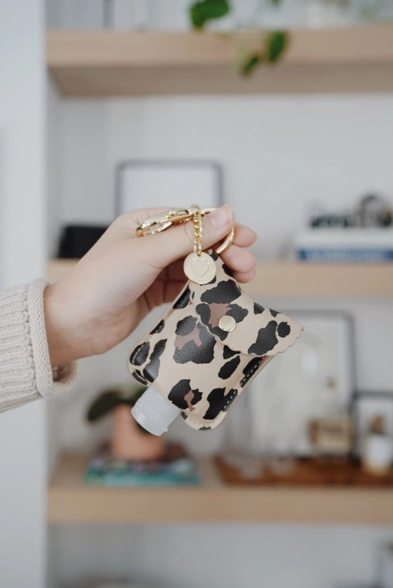 Leopard Cute 'n Clean™ Hand Sanitizer Keychain