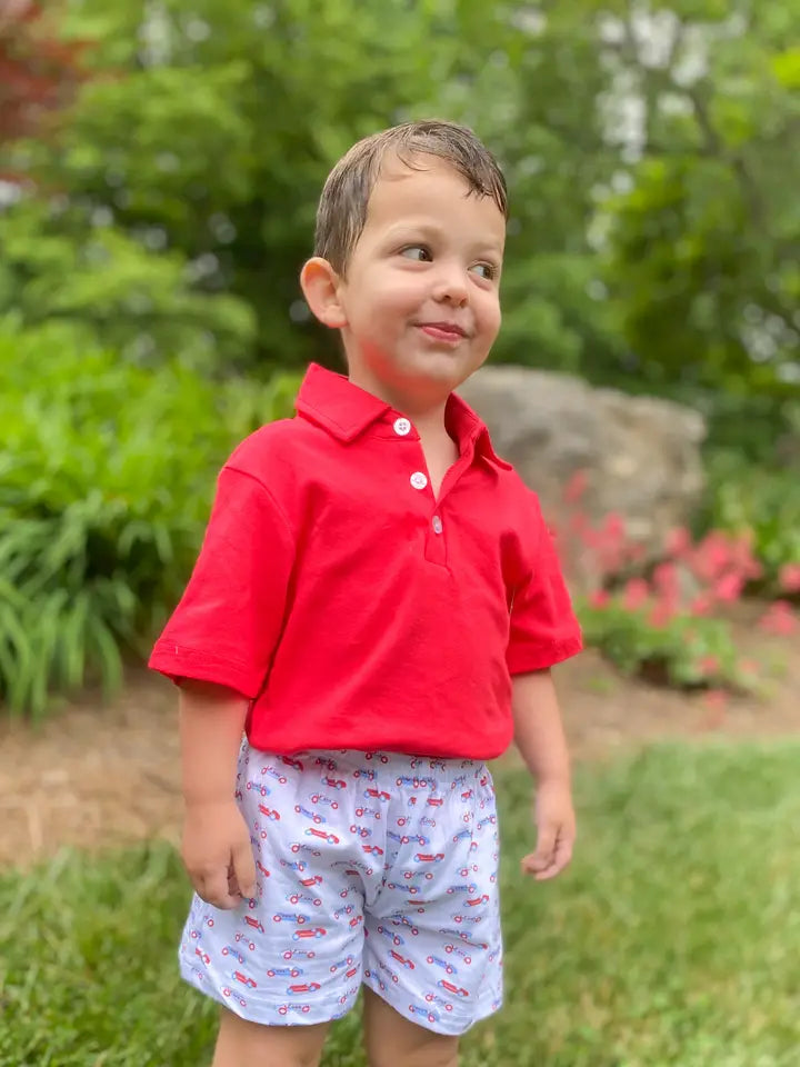 4th of July Vintage Car Polo Short Set