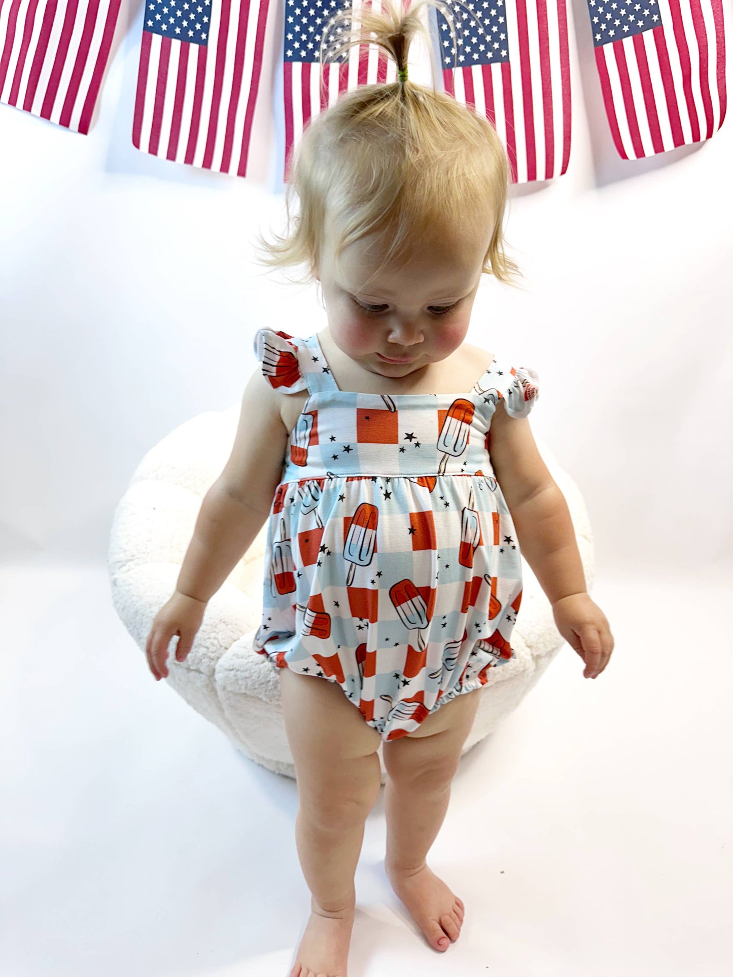 4th Of July Bubble Romper