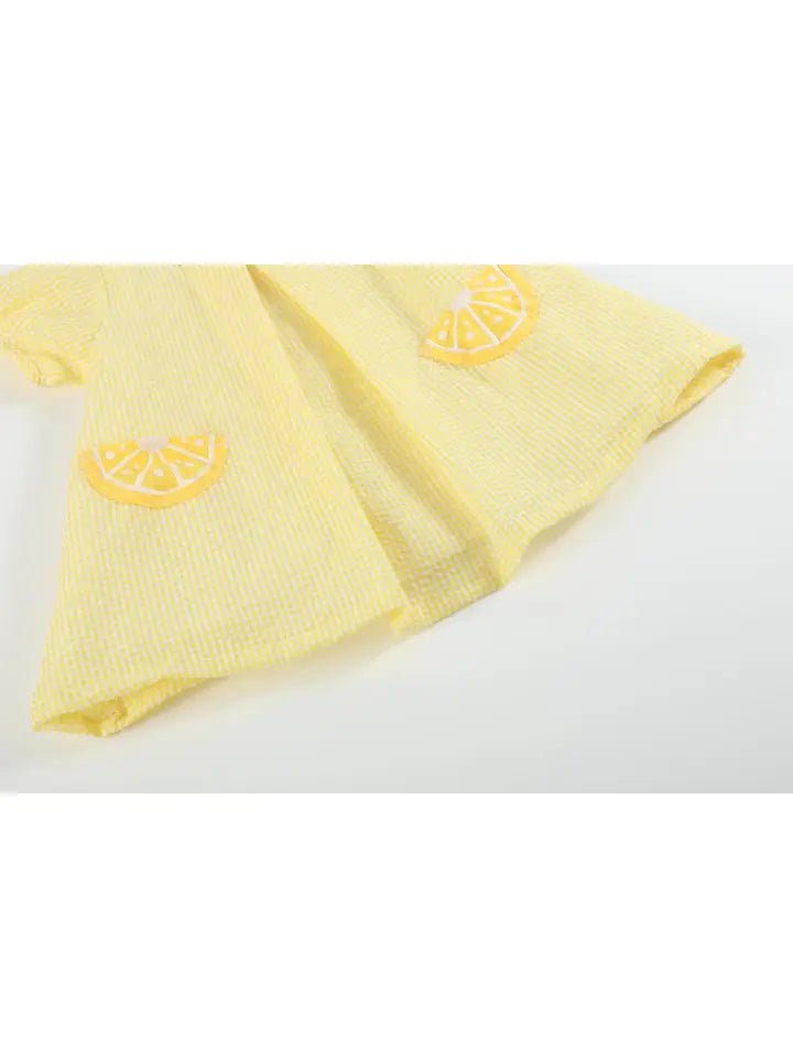 Yellow Lemon Dress and Panty Cover Set