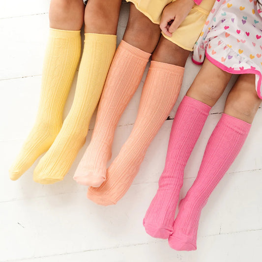 Sherbet Cable Knit Knee High Socks 3 Pack