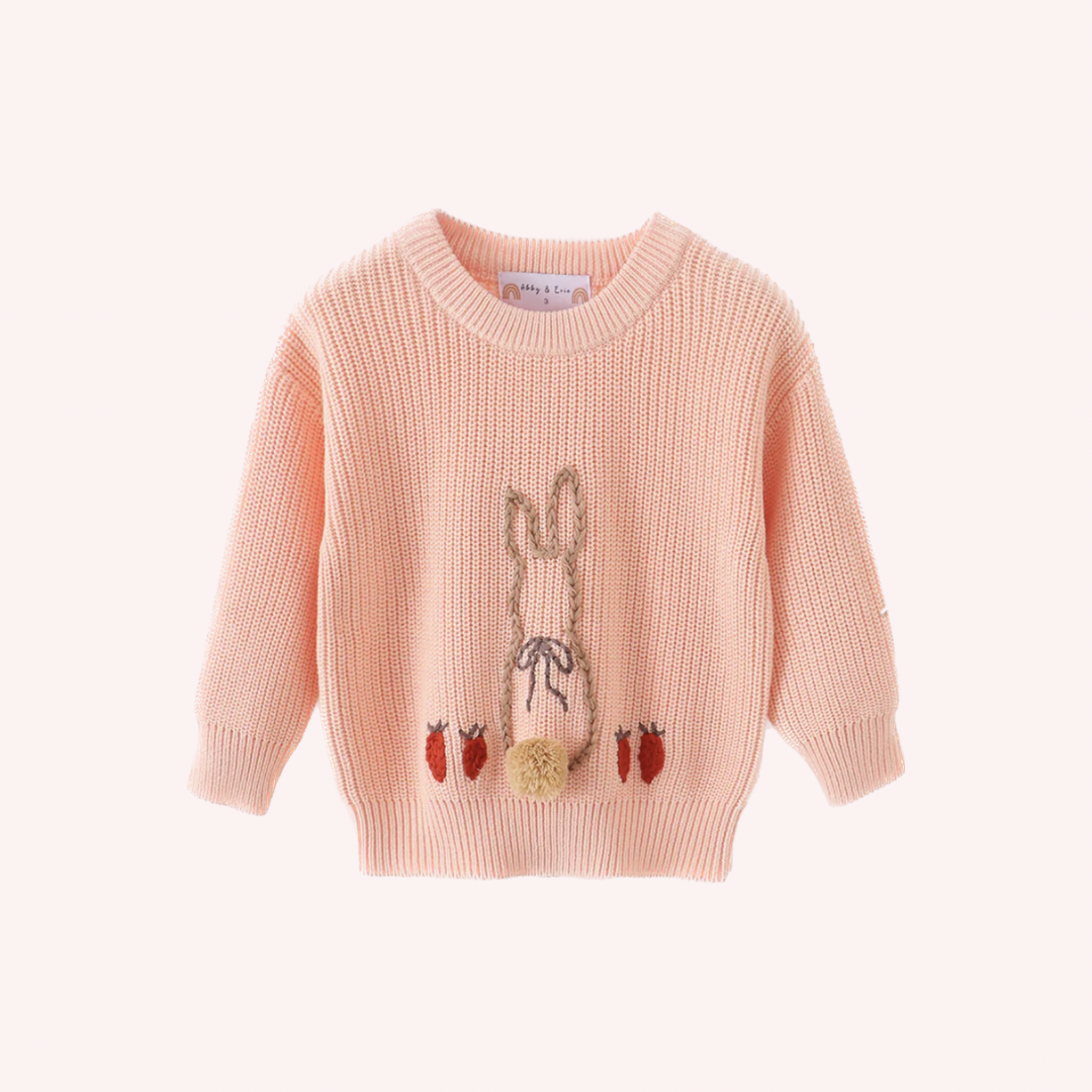 Hand Embroidered Bunny Tails Sweater