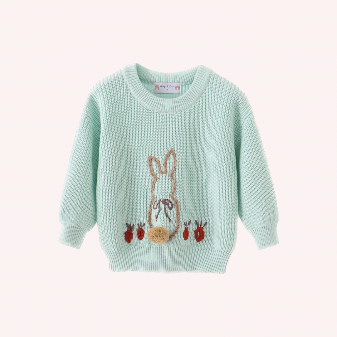 Hand Embroidered Bunny Tails Sweater