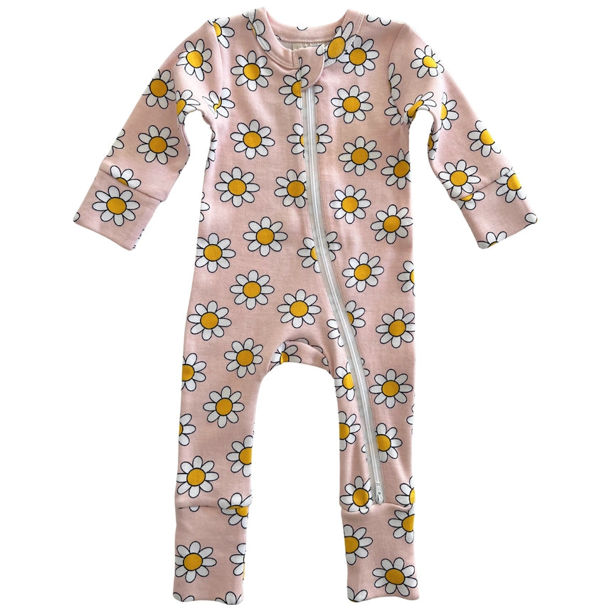 Daisy Pop Taffy / Organic 2-Way Zip Romper