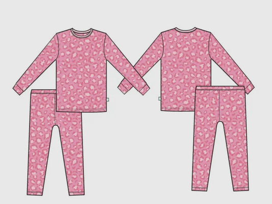 PREORDER Bamboo Pink Leopard Long Sleeve Jammies Set