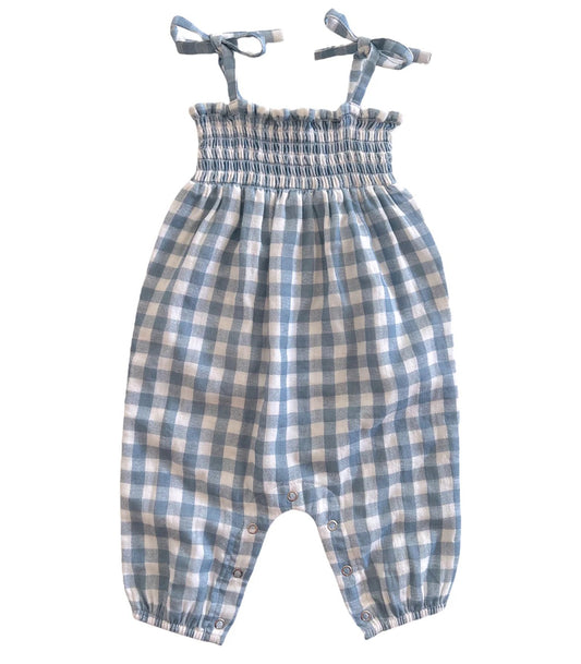 Blue Gingham / Organic Smocked
Jumpsuit (Baby-Kids)