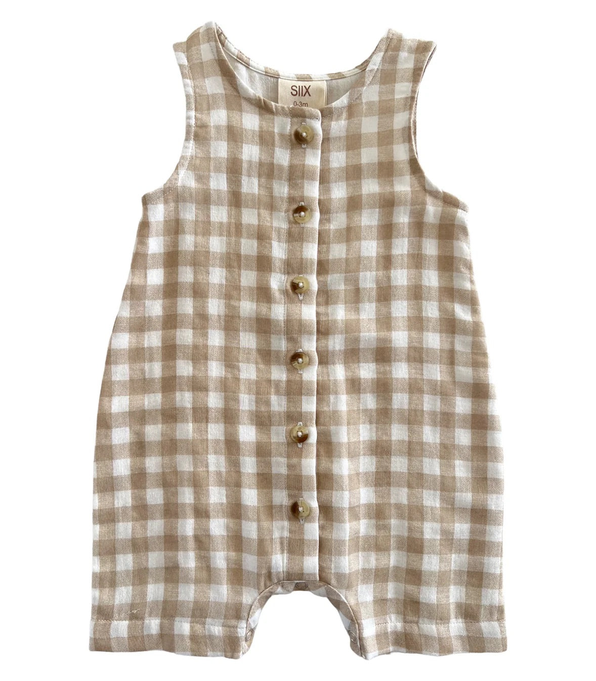 Tan Gingham / Organic Bay Shortie (Baby
-Kids)