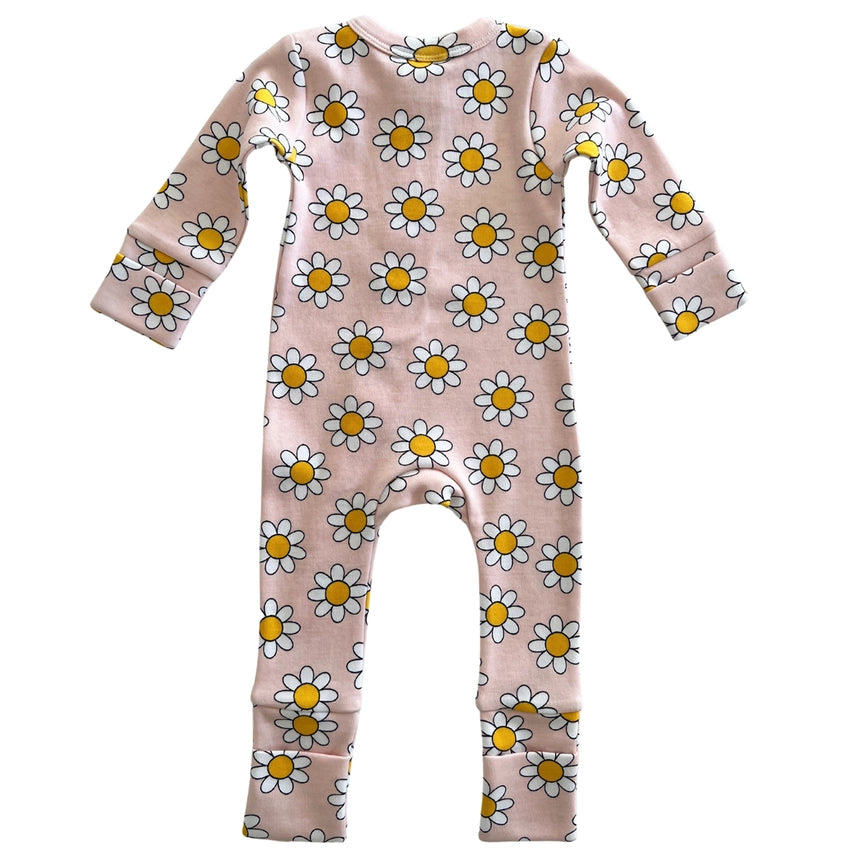 Daisy Pop Taffy / Organic 2-Way Zip Romper